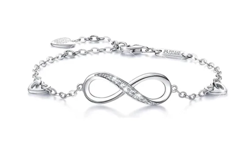 HERMOSA PULSERA INFINITO PLATA FINA 925 JOYERIA - 1