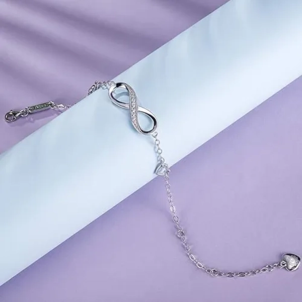 HERMOSA PULSERA INFINITO PLATA FINA 925 JOYERIA - 3