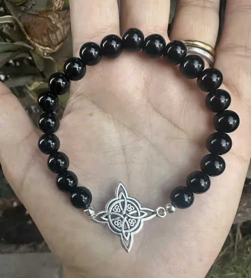 PULSERA NUDO BRUJAS PIEDRAS PROTECCION ELASTICADA - 4