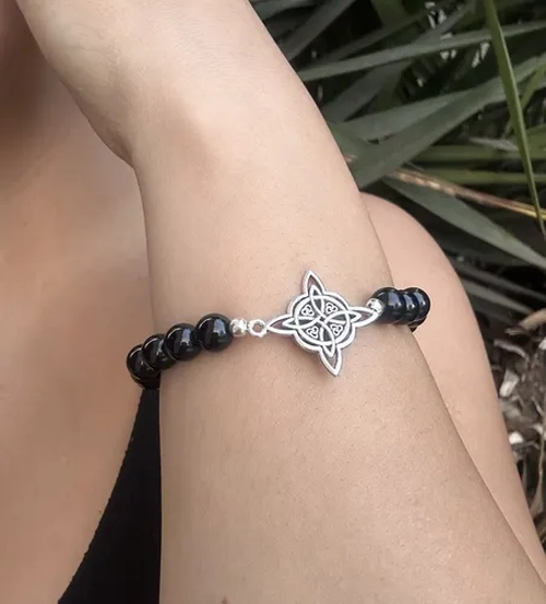 PULSERA NUDO BRUJAS PIEDRAS PROTECCION ELASTICADA - 5