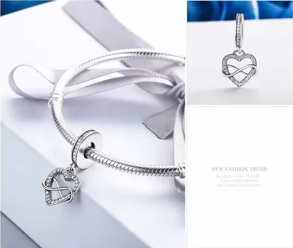 CHARM DIJE PLATA 925 CORAZON INFINITO - 4