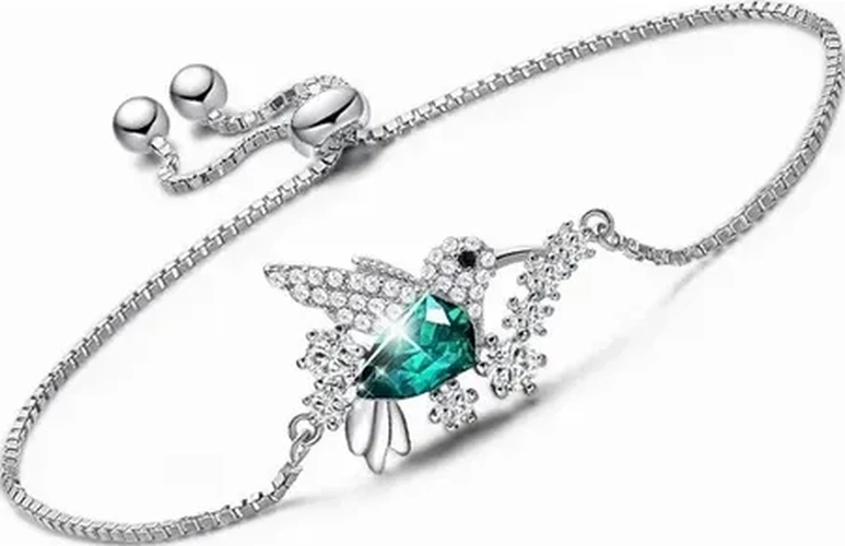 PULSERA COLIBRI PLATA 925 CON TURQUESA - 1