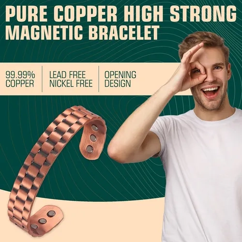 PULSERA COBRE MAGNE TICA 6 IMANES TERAPIA ARTRITIS - 5