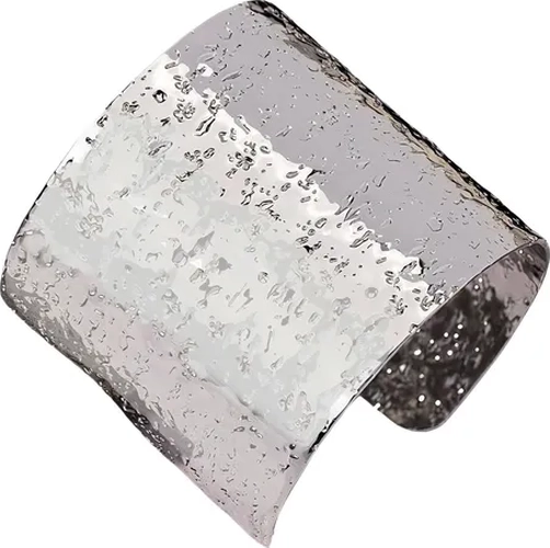BRAZALETE ACERO INOXIDABLE MARTILLADO PLATEADO - 1
