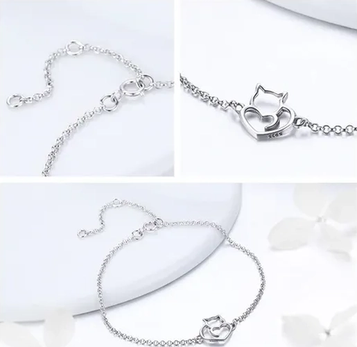 PULSERA GATO PLATA 925 MUJER - 2