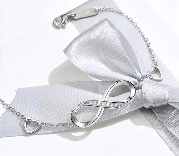 PULSERA AMOR PLATA 925 CON CORAZONES AJUSTABLE - 6
