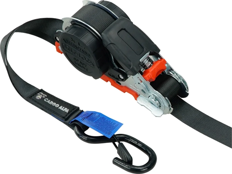 PACK X 2 CORREA/ESLINGA AMARRE RETRACTIL 2,5CMX5M CARGO ALFA NEGRO - 5