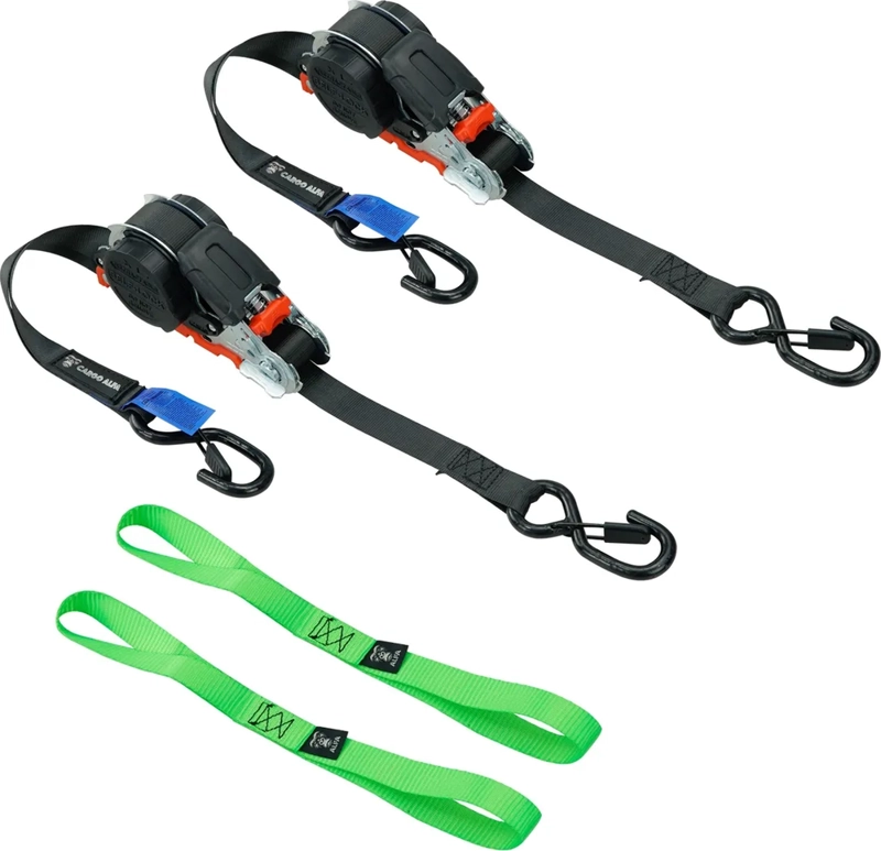PACK X 2 CORREA/ESLINGA AMARRE RETRACTIL 2,5CMX5M CARGO ALFA NEGRO - 6