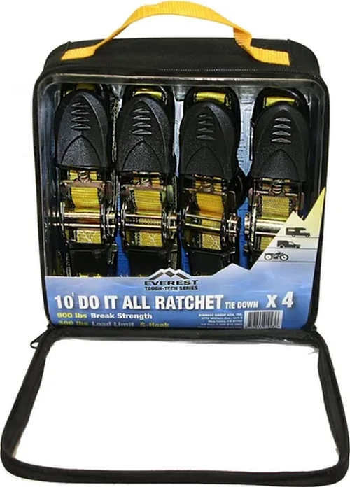 JUEGO 2 ESLINGA KIT CINTA AMARRE CON RATCHET 4MX2.5CM 800KG 223636 - 1