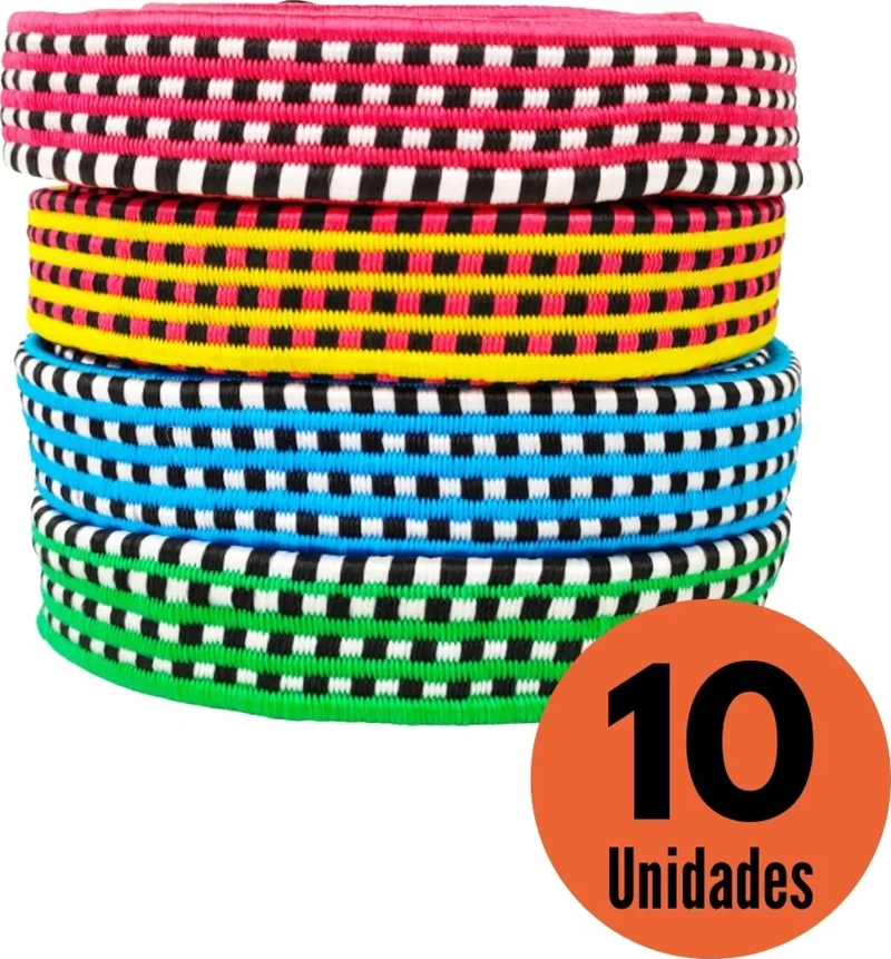 SET 10 CUERDAS ELASTICAS ESLINGAS 1.5M AMARRA DE CARGA PULPO - 1