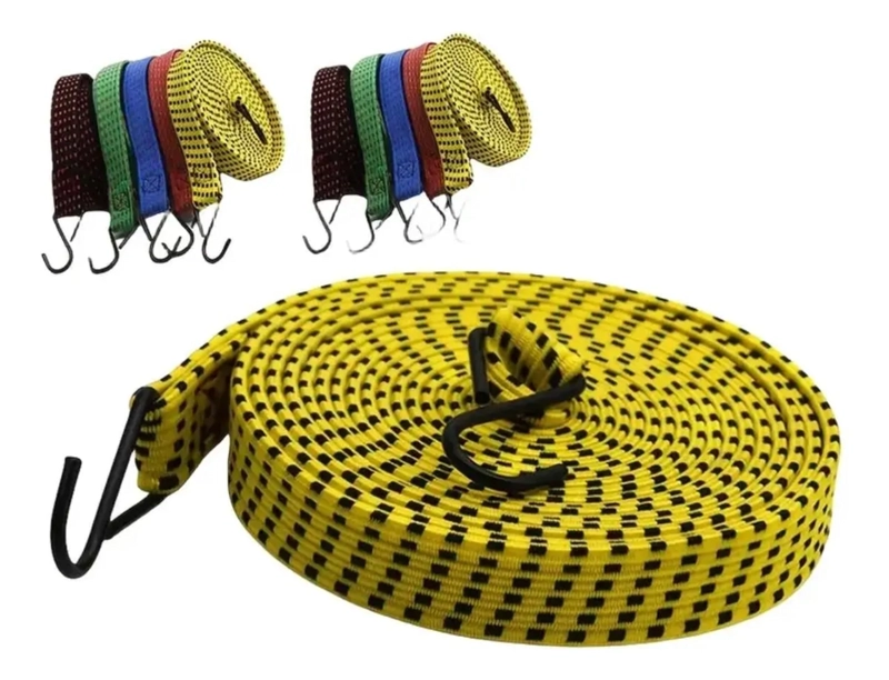TENSORES ELASTICOS GANCHO PULPOS CUERDAS AMARRAR 8PCS PRETUL - 1