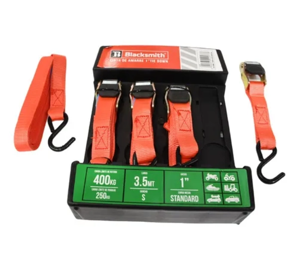 SET 4 ESLINGA CORREA AMARRE CORREA PLANA LINGA 3.5MTS - 3