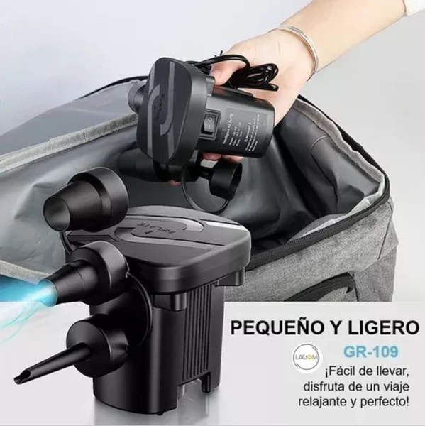 COLCHON INFLABLE 1 PLAZA + BOMBA DE AIRE PORTATIL NEGRO - 3