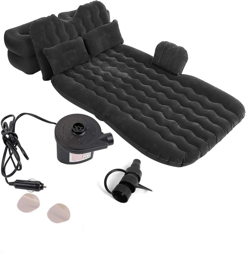 COLCHON INFLABLE ASIENTO TRASERO AUTO + COMPRESOR DE AIRE - 1