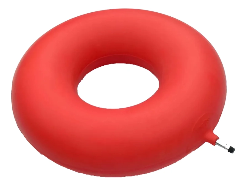 COJIN ASIENTO INFLABLE DE GOMA HEMORROIDES POST OPERATORIO ROJO - 1