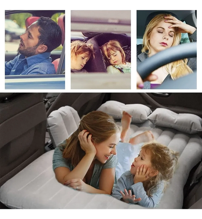 COLCHON INFLABLE AUTO CAMA + COMPRESOR + 2 ALMOHADAS CAMPING - 3