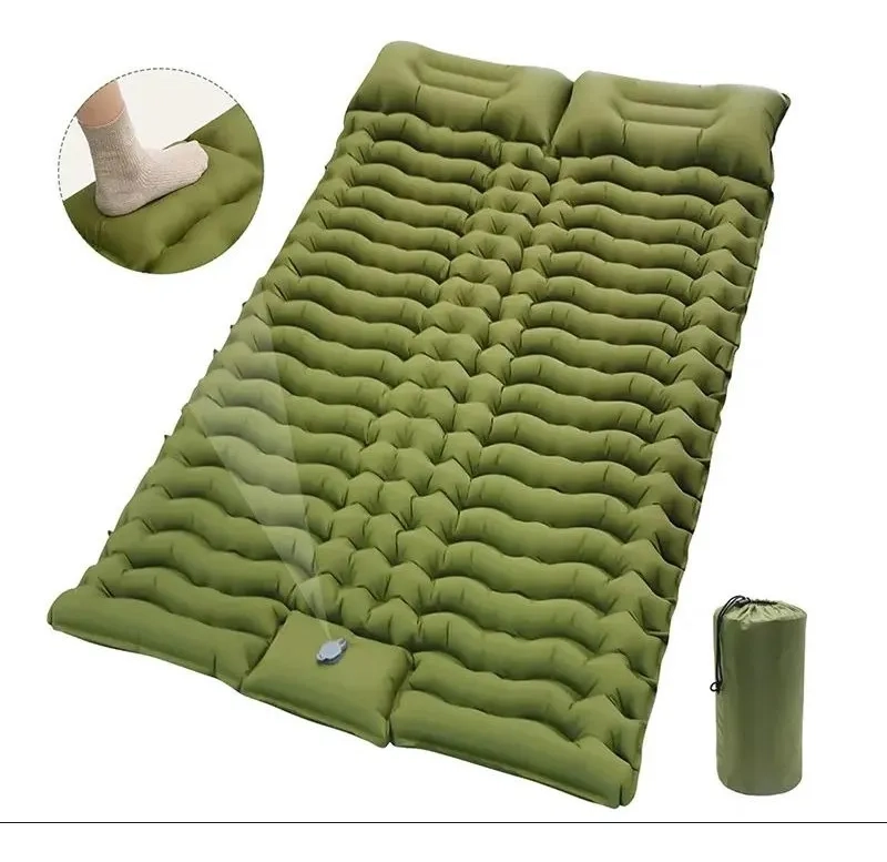 COLCHONETA DOBLE PARA ACAMPAR, INFLABLE, PARA 2 PERSONAS VERDE - 1