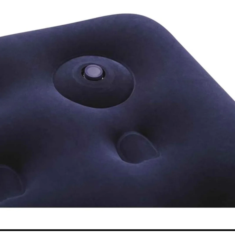 COLCHON INFLABLE DOBLE 2 PLAZAS C/ BOMBA DE PIE AZUL - 1