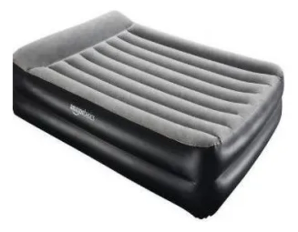 COLCHON INFLABLE ELECTRICO 2 PLAZAS QUEEN NEGRO - 1