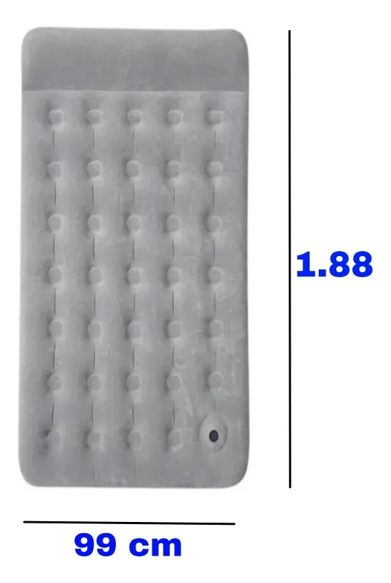 COLCHON INFLABLE 1 PLAZA INFLADOR DE PIE INCLUIDO BESTWAY GRIS - 1