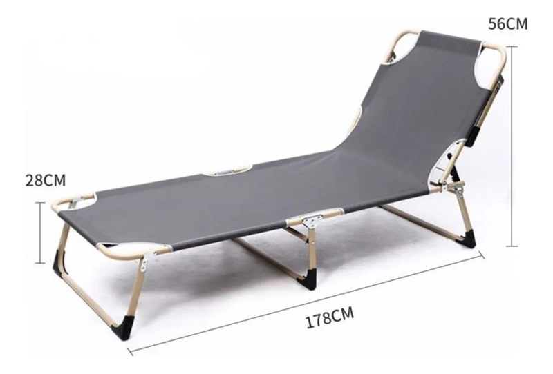 CAMA PLEGABLE CON COLCHON DESMONTABLE PORTATIL GRIS - 1