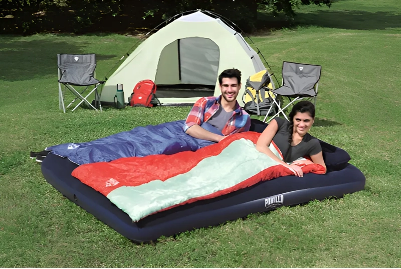 COLCHON INFLABLE DOBLE 2 PLAZAS + INFLADOR Y ALMOHADAS + ENV - 2