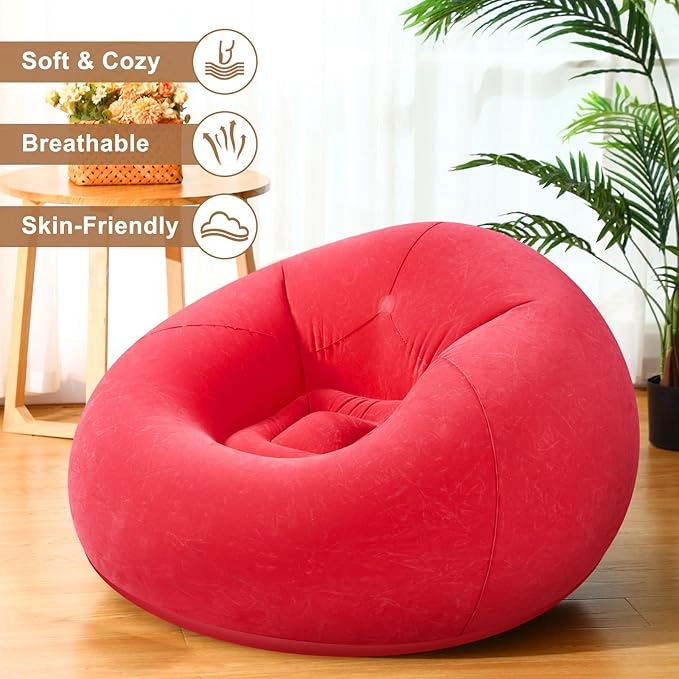 SILLON INFLABLE 110X110X85 CM + INFLADOR ELECTRICO PORTATIL - 1