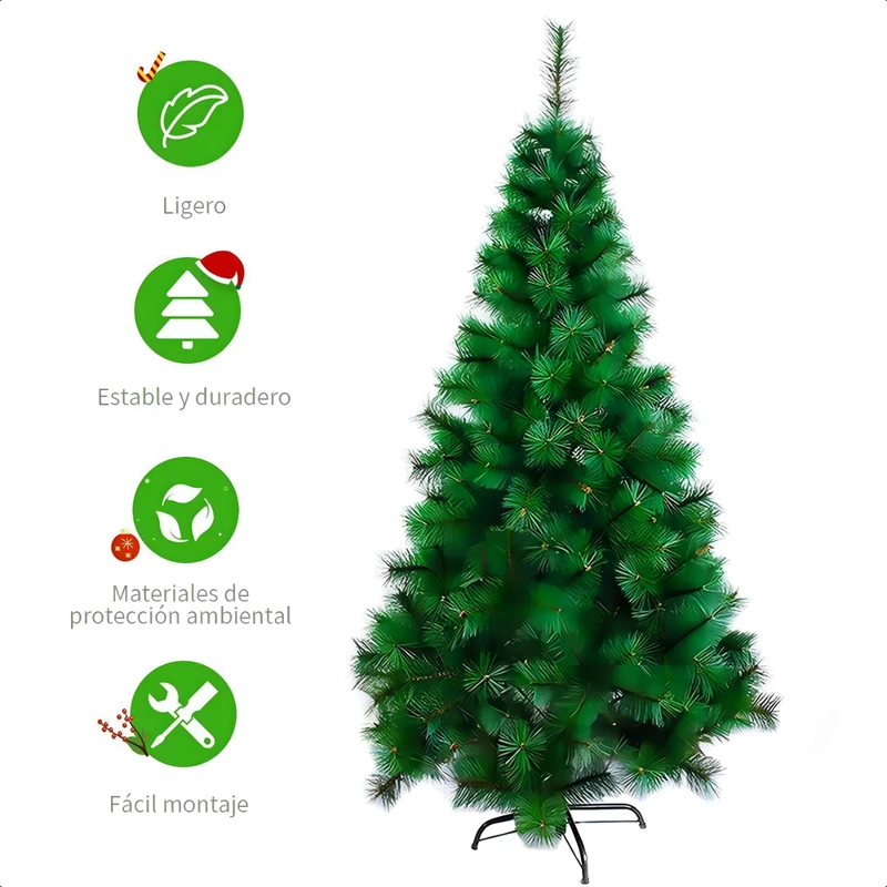 ARBOL DE NAVIDAD PINO 1.8M PASCUA ARTIFICIAL FRONDOSO VERDE - 1