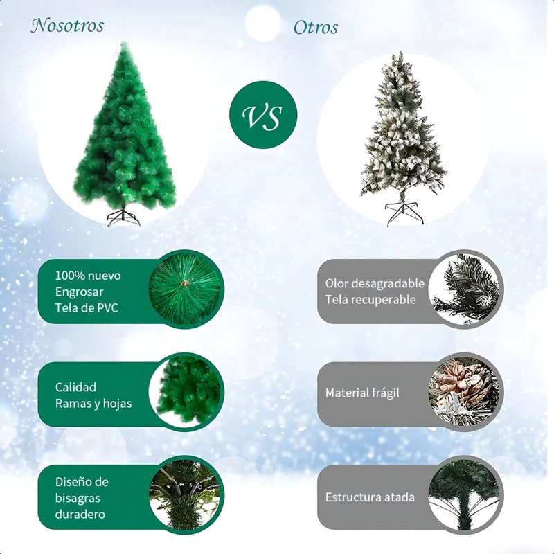 ARBOL DE NAVIDAD PINO 1.8M PASCUA ARTIFICIAL FRONDOSO VERDE - 2