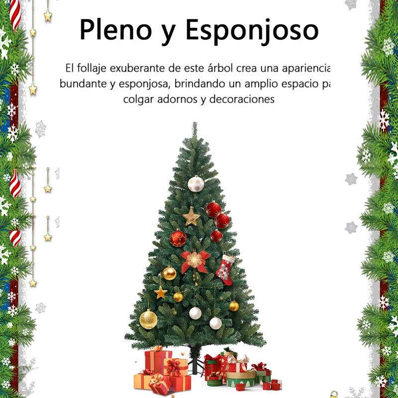 ARBOL DE NAVIDAD FRONDOSO CM-TOP 2.10 M CON 1200 RAMAS COLOR VERDE - 2