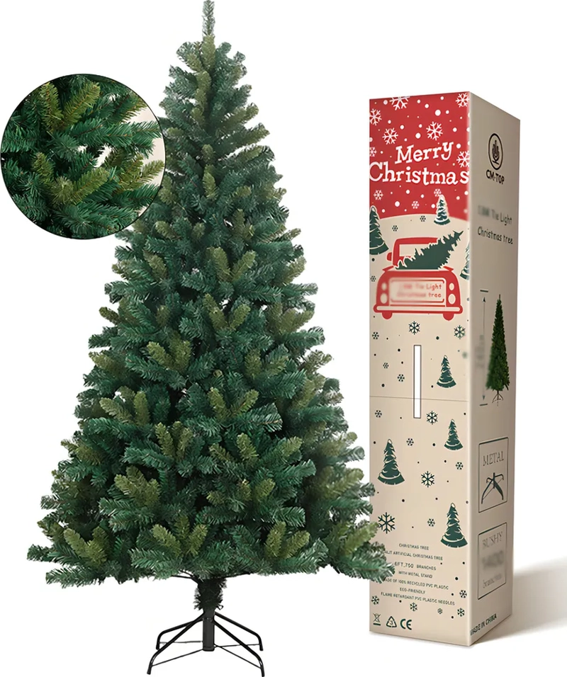 ARBOL DE NAVIDAD FRONDOSO CM-TOP 2.10 M CON 1200 RAMAS COLOR VERDE - 6
