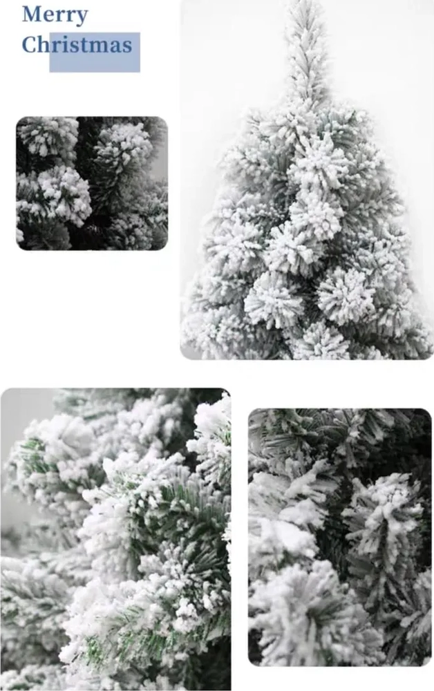 ARBOL DE NAVIDAD BLANCO CON NIEVE ARTIFICIAL 150CM - 3