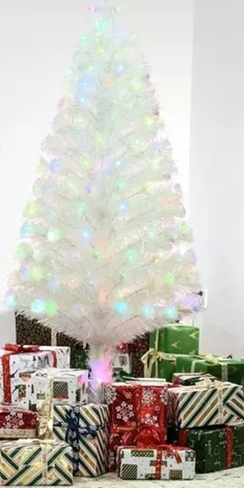 ARBOL DE NAVIDAD FIBRA OPTICA CON LUZ LED BLANCO 210 CM - 1