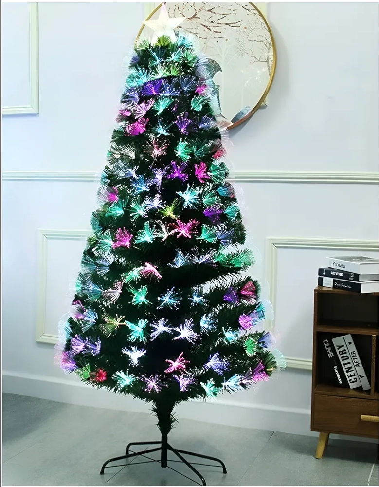 ARBOL DE NAVIDAD 120CM CON LUZ LED MULTICOLOR 6131-1 VERDE CON LUCES MULTICOLOR - 6