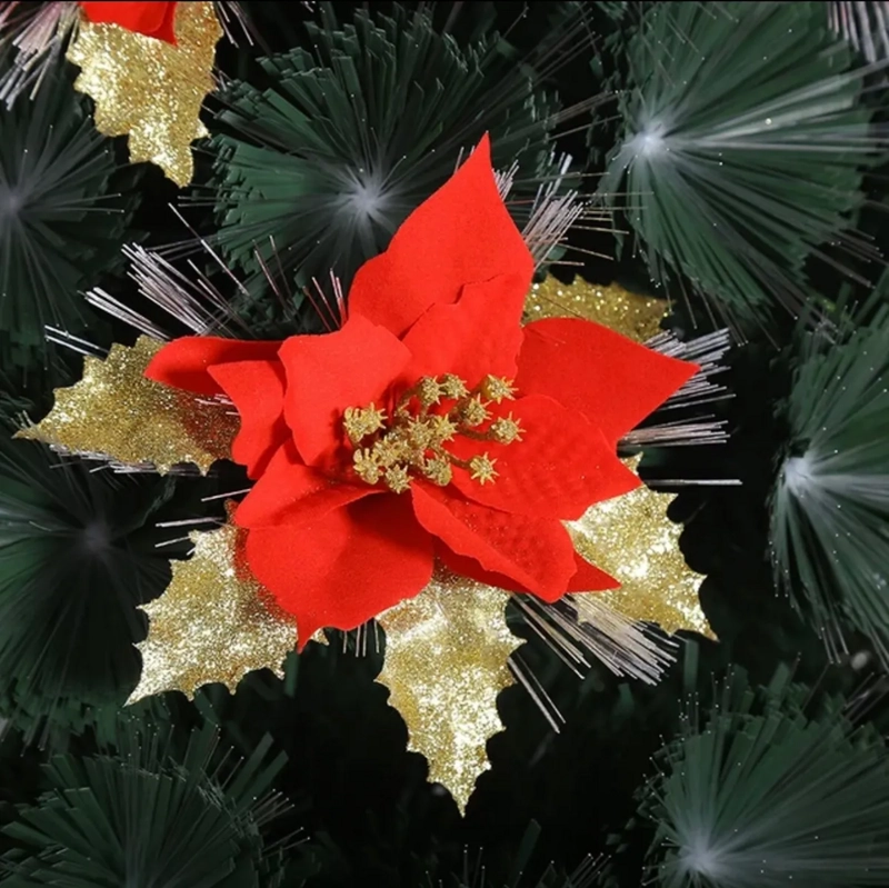 ARBOL DE NAVIDAD CON LUCES INCORPORADAS FIBRA OPTICA 180CM - 4