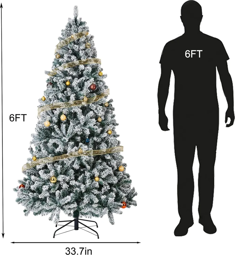 ARBOL DE NAVIDAD DE NIEVE CON LUCES LED 180CM PREILUMINADO - 1