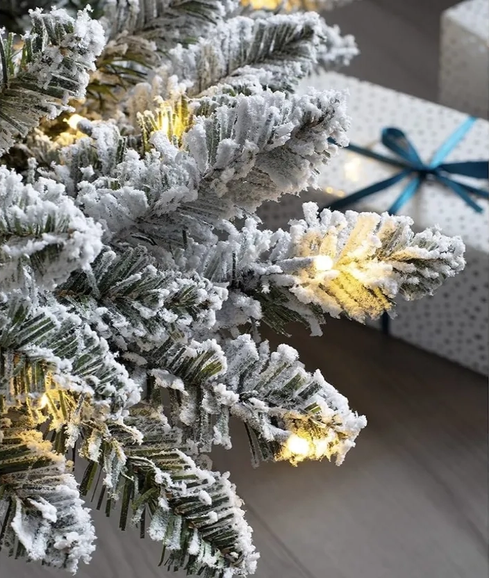 ARBOL DE NAVIDAD DE NIEVE CON LUCES LED 180CM PREILUMINADO - 4