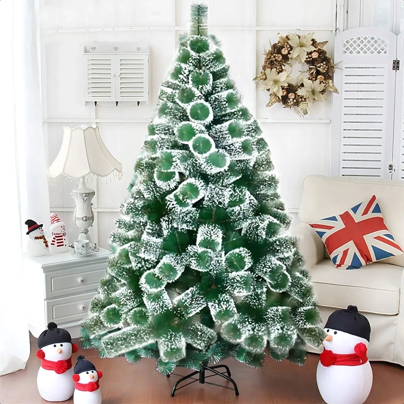 ARBOL DE NAVIDAD PASCUA 2.1 METROS NEVADO ARMABLE COLOR VERDE - 4