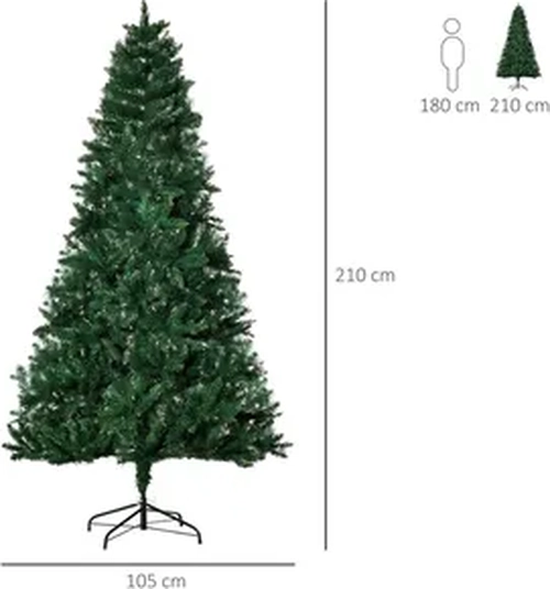 ARBOLES DE NAVIDAD CON LUZ LED FIBRA OPTICA 210CM - 1