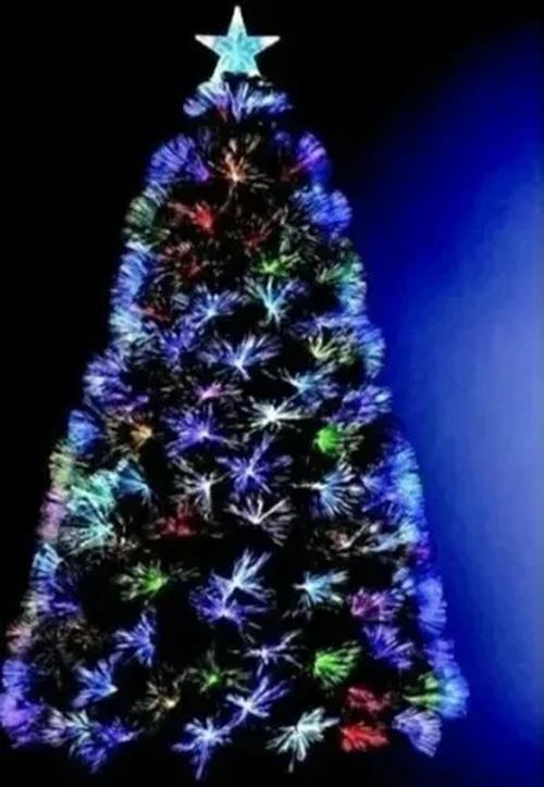 ARBOLES DE NAVIDAD CON LUZ LED FIBRA OPTICA 210CM - 2