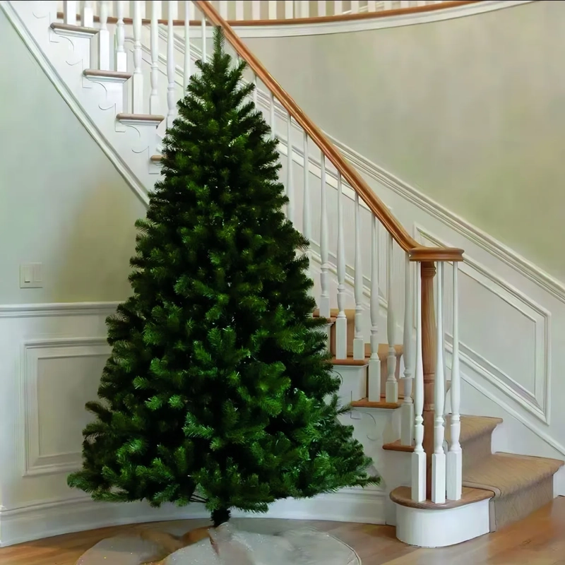 ARBOL DE NAVIDAD VERDE DE 210 CM CON PATAS DE METAL DE LUJO DE 1000 RAMAS - 7