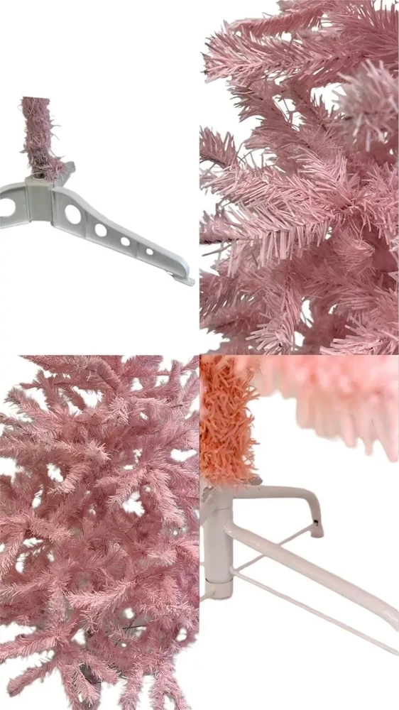 ARBOL NAVIDAD ROSADO PINO 180CM DECORACION NAVIDEÑA ROSA - 3