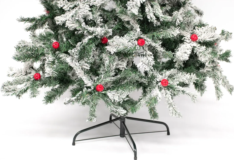 ARBOL DE NAVIDAD FRONDOSO NEVADO CON MANZANAS 2.10M VERDE NEVADO - 3