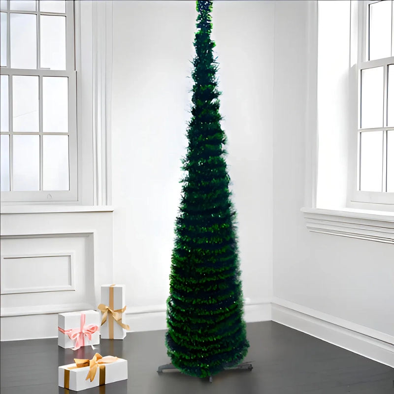 ARBOL DE NAVIDAD ARTIFICIAL PLEGABLE FACIL ARMADO 150CM COLOR VERDE CLARO - 2