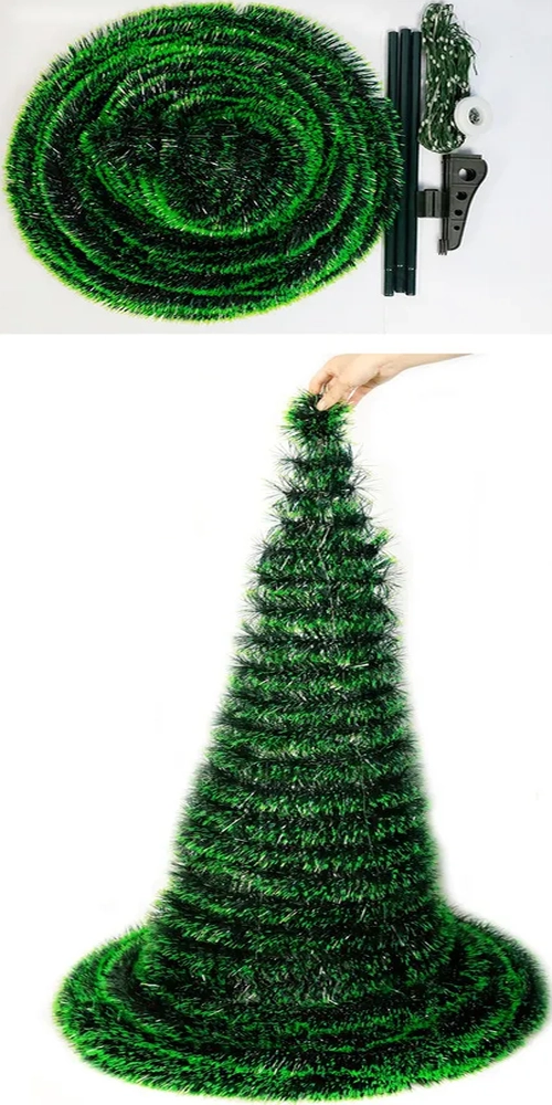 ARBOL DE NAVIDAD ARTIFICIAL PLEGABLE FACIL ARMADO 150CM COLOR VERDE CLARO - 7