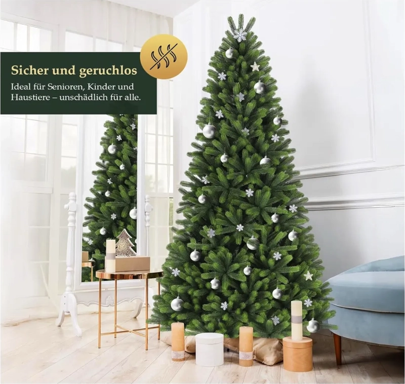 ARBOL DE NAVIDAD VERDE FRONDOSO 210 CM REALISTA DECORACION - 4