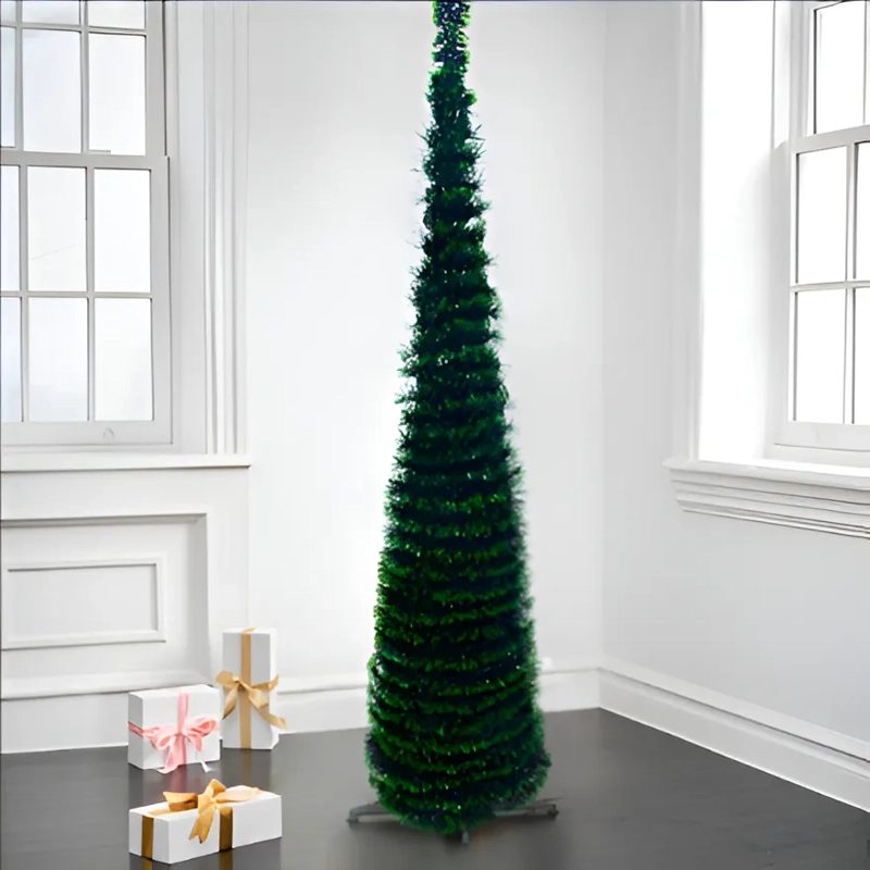 ARBOL DE NAVIDAD ARTIFICIAL PLEGABLE FACIL ARMADO 150CM - 1