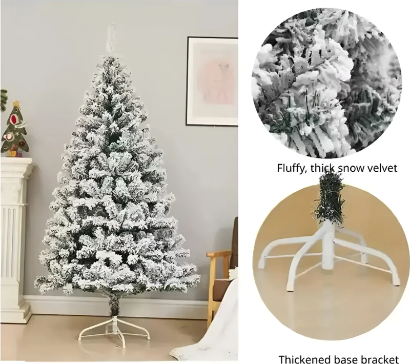 ARBOL DE NAVIDAD NEVADO COLOR BLANCO 180CM EFECTO NIEVE - 2