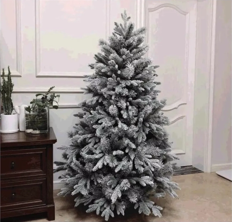 ARBOL DE NAVIDAD NEVADO COLOR BLANCO 180CM EFECTO NIEVE - 5