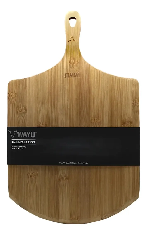 TABLA PIZZA DE MADERA DE BAMBOO WAYU COLOR CAFE - 3
